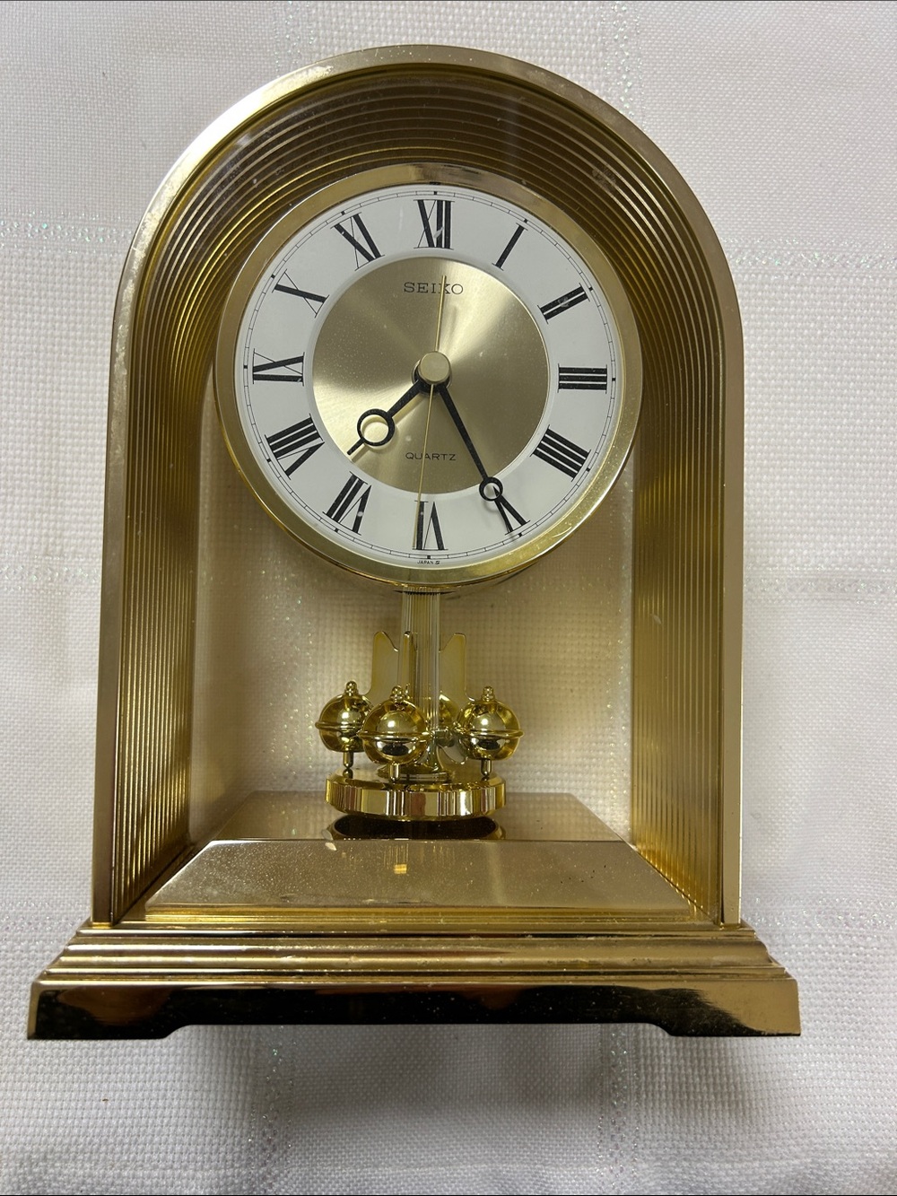 Seiko Gold Tone Arch Mantel Clock